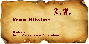 Kraus Nikolett névjegykártya